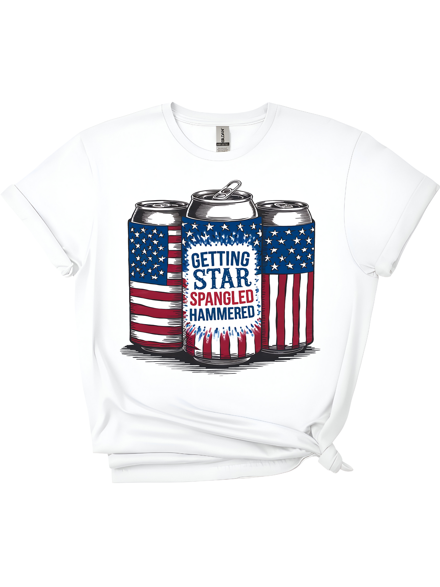 Beer Me, Liberty – Star Spangled Hammered Tee