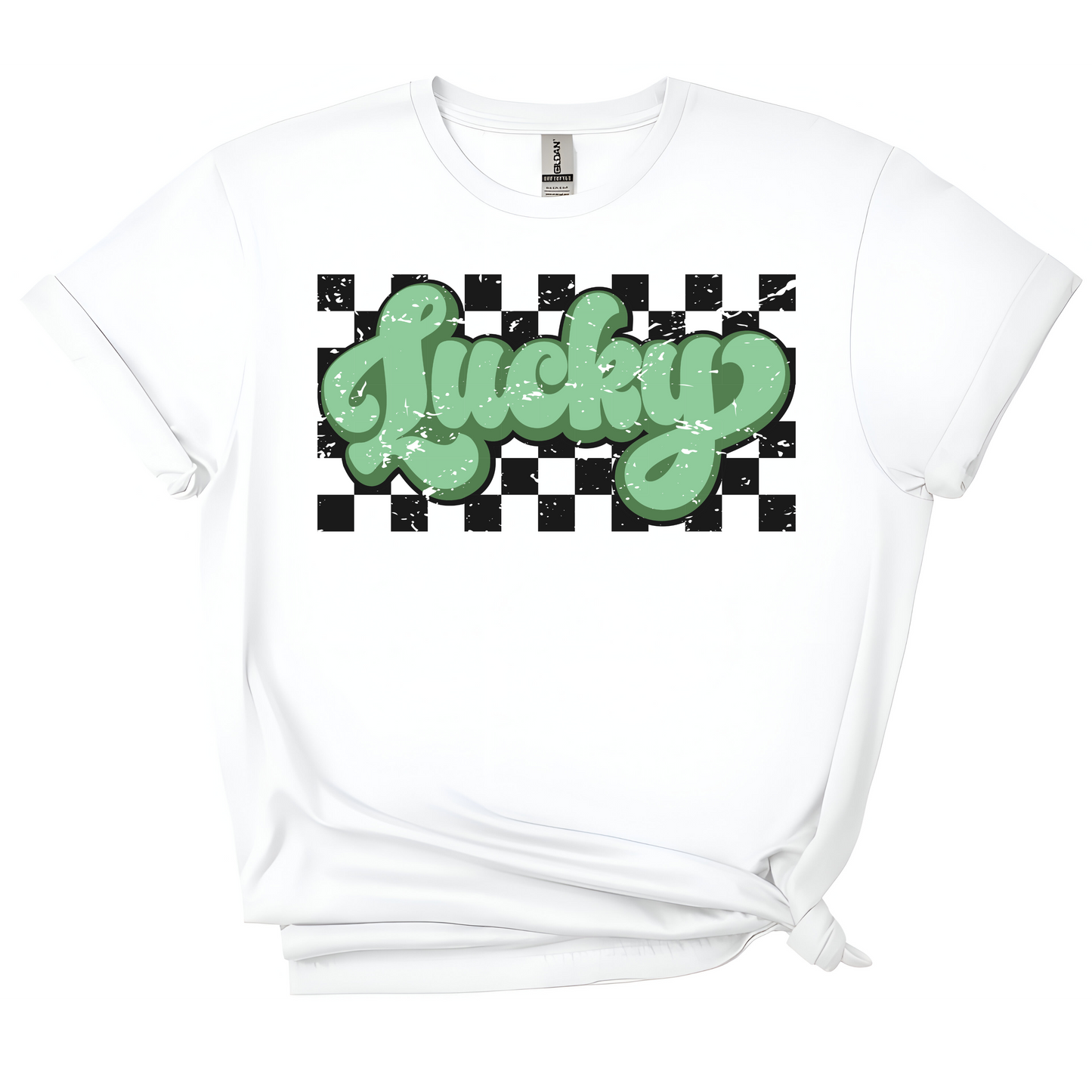 Lucky Vibes Checkered Tee – St. Patrick’s Day Edition