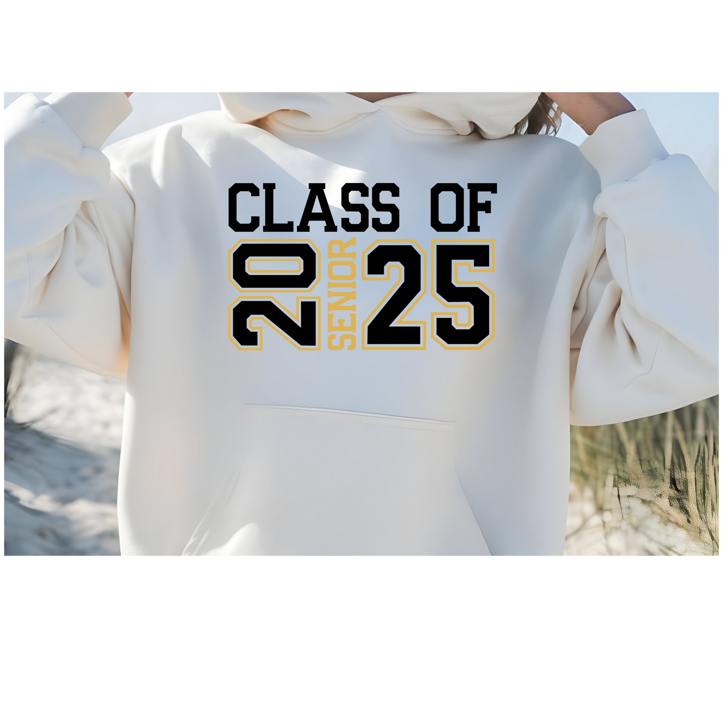 Class of 2025 Senior Hoodie – Bold Black & Gold Design