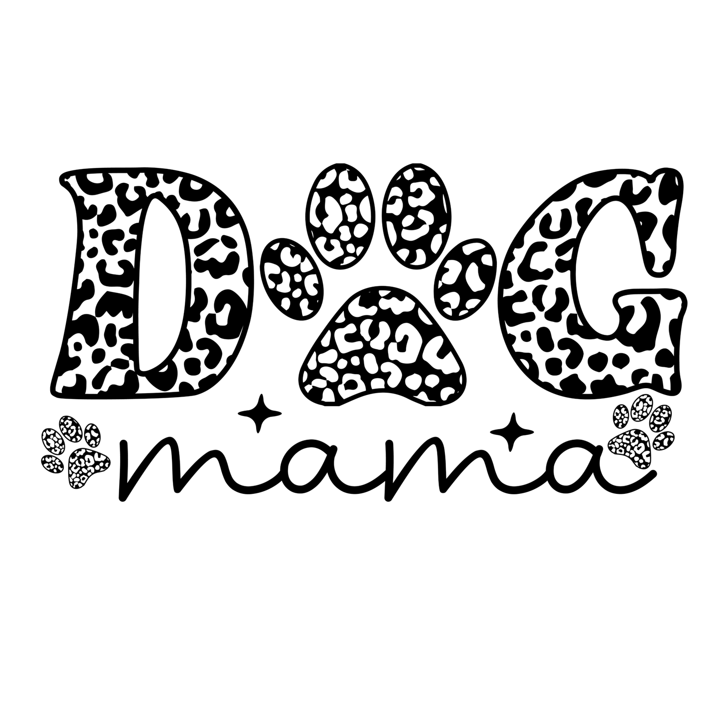 Dog Mama Leopard Paw Print- DTF Transfer
