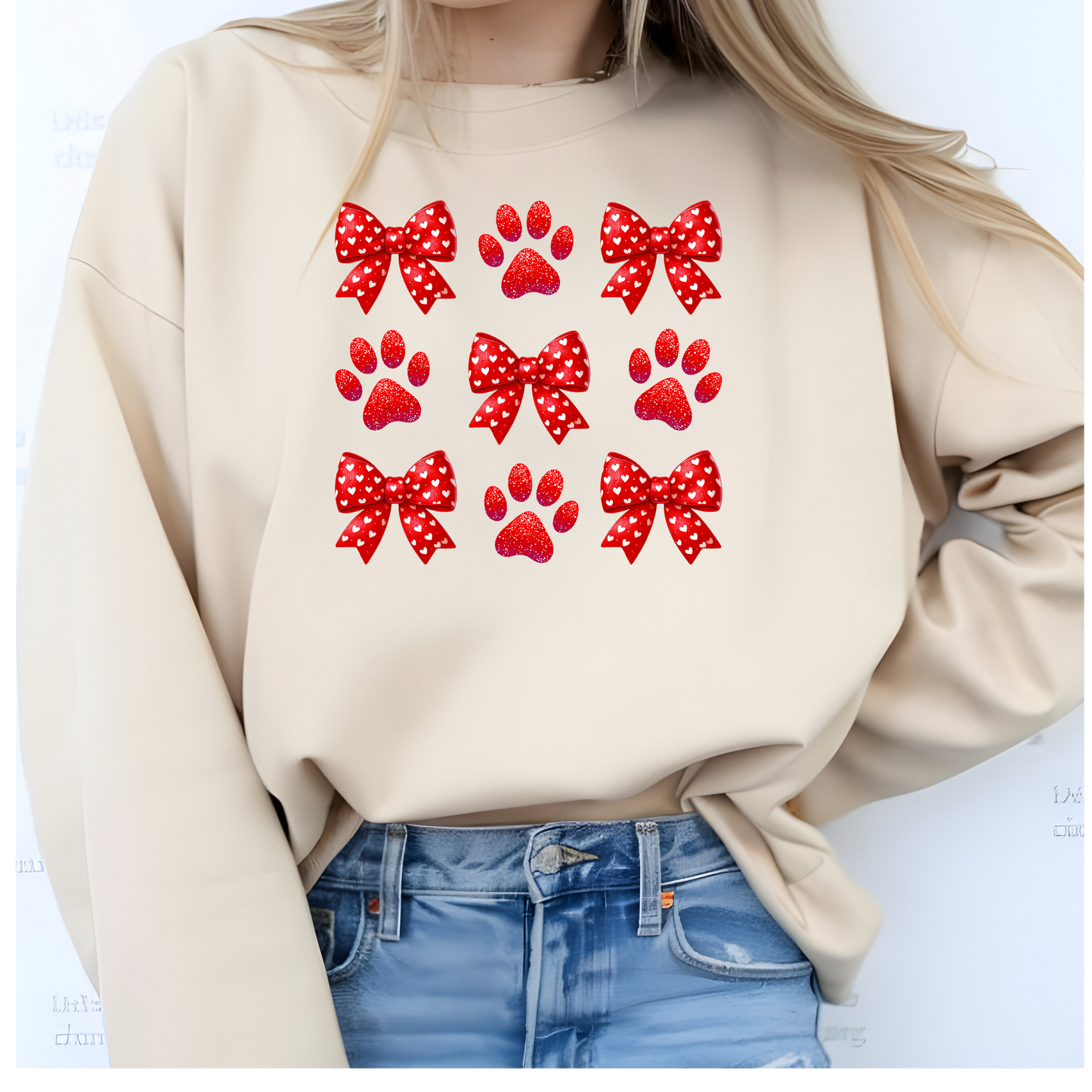 🐾💖 Paws & Bows Cozy Crewneck 💘🐶