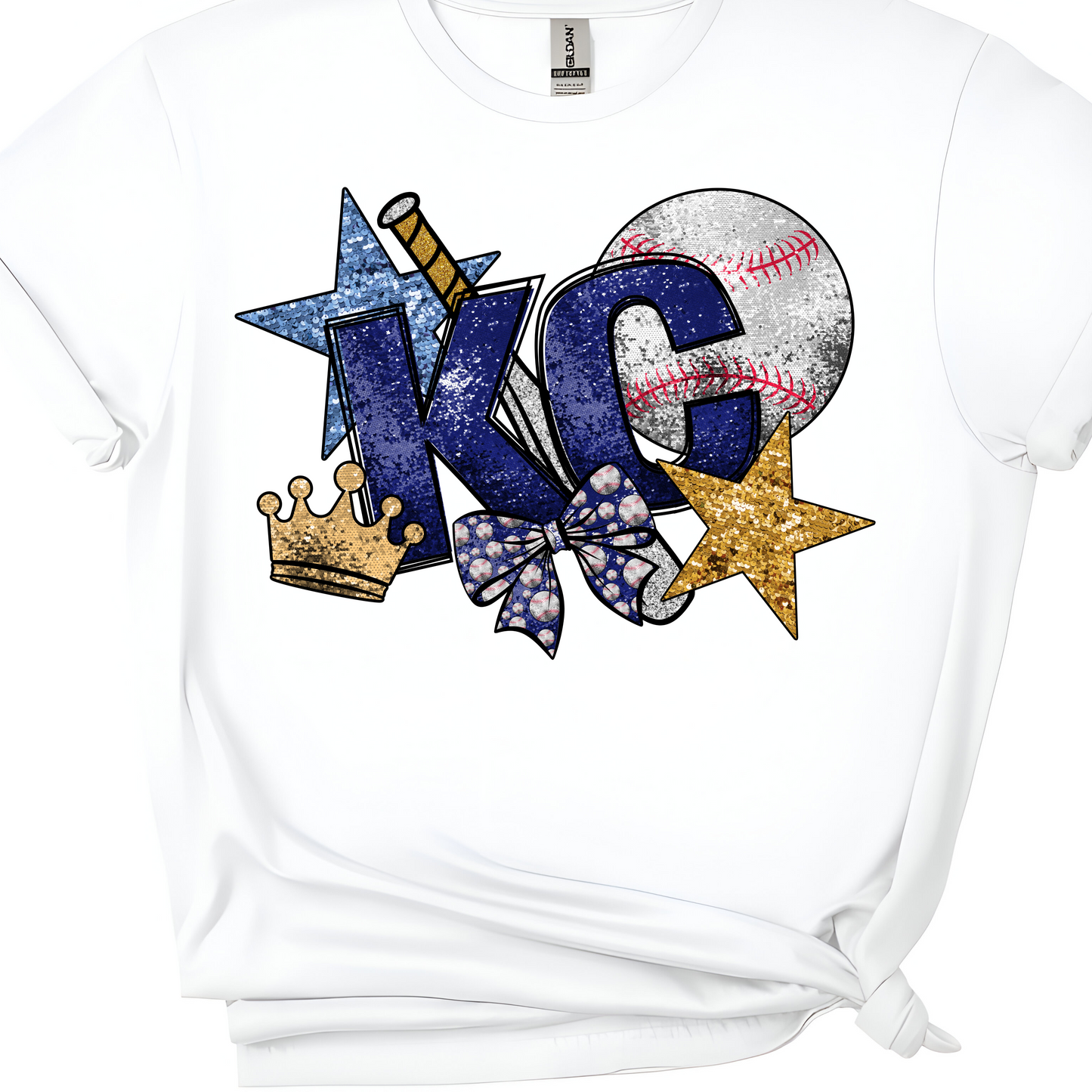⚾💙 KC Baseball Sparkle Tee ✨👑