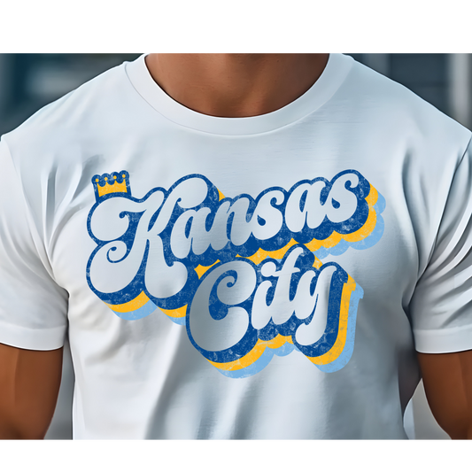 Kansas City Retro Tee 👑💙💛