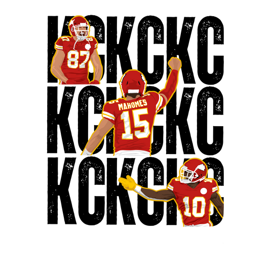 KC Stacked, Black - DTF Transfer