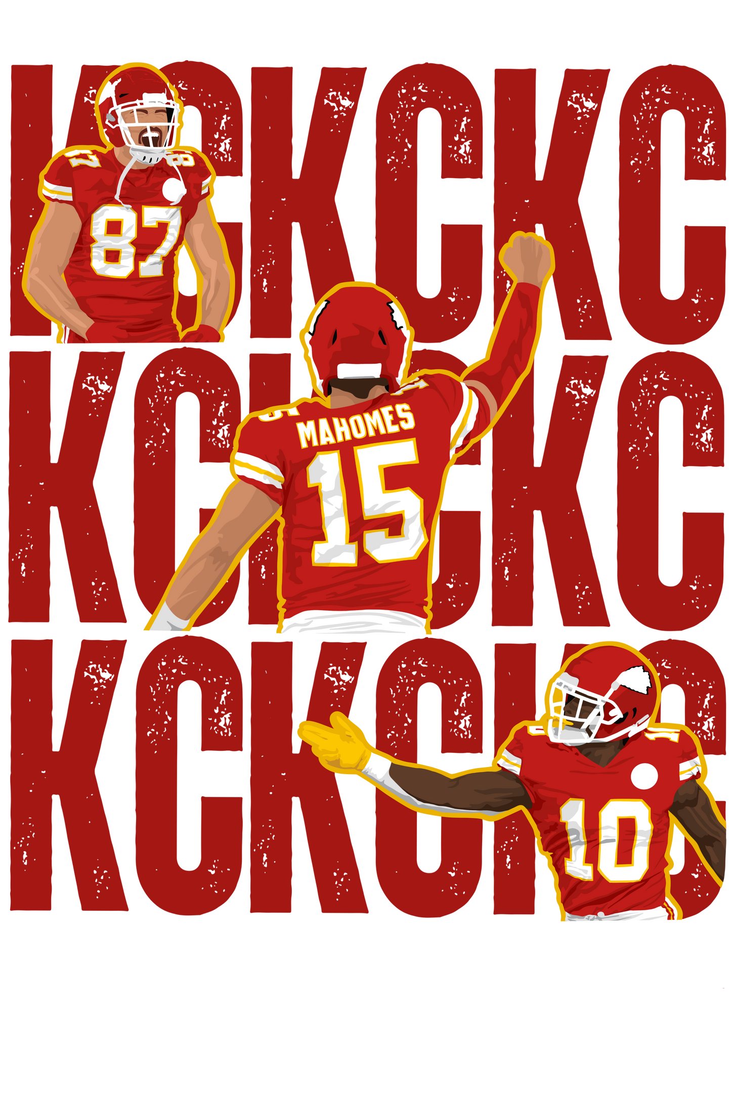 KC Stacked, Red - DTF Transfer