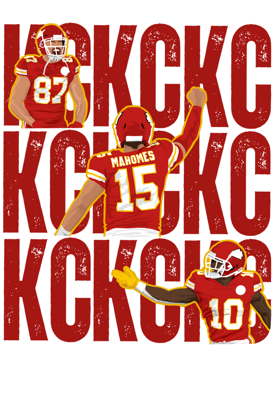 KC Stacked, Red - DTF Transfer