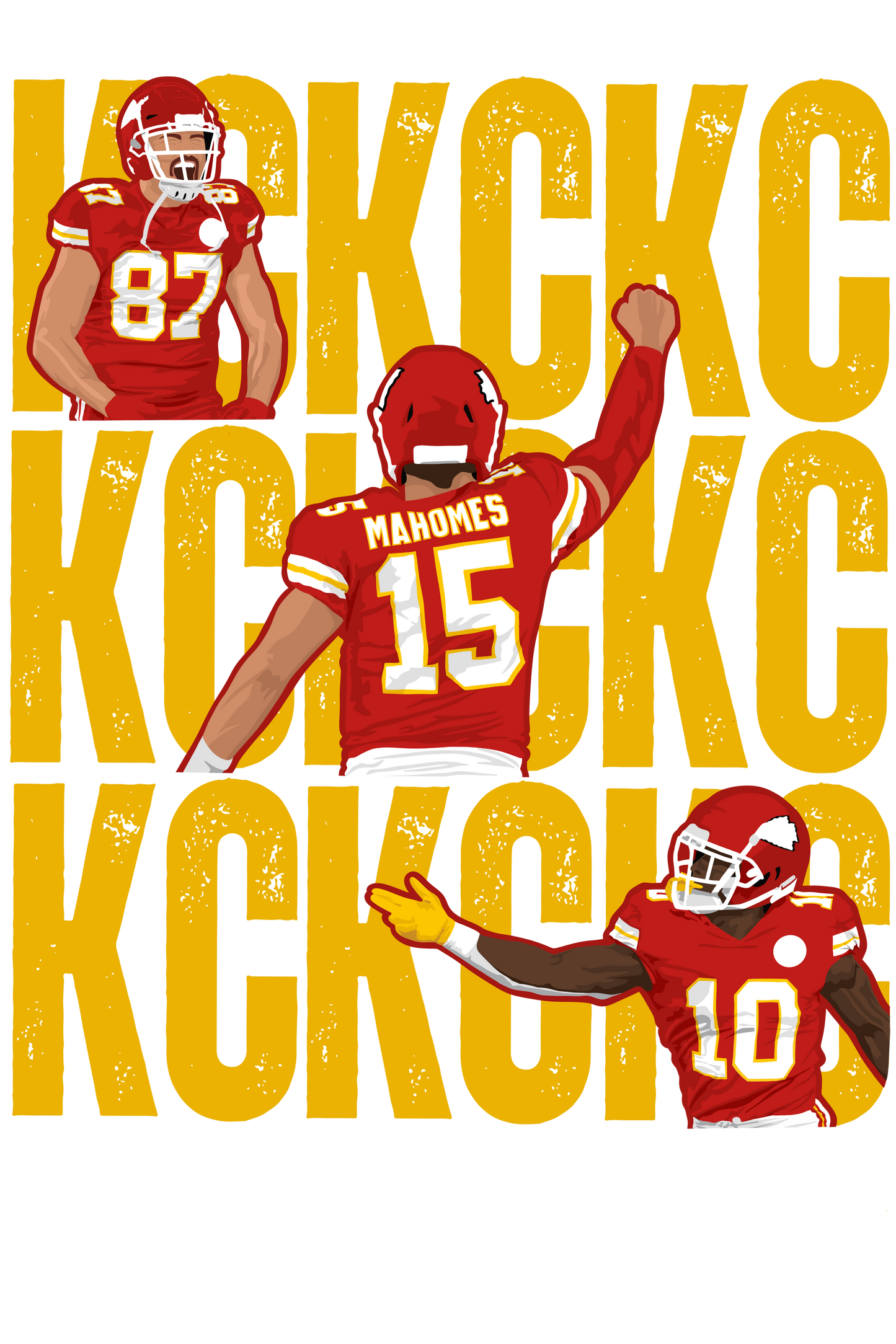 KC Stacked, Yellow - DTF Transfer