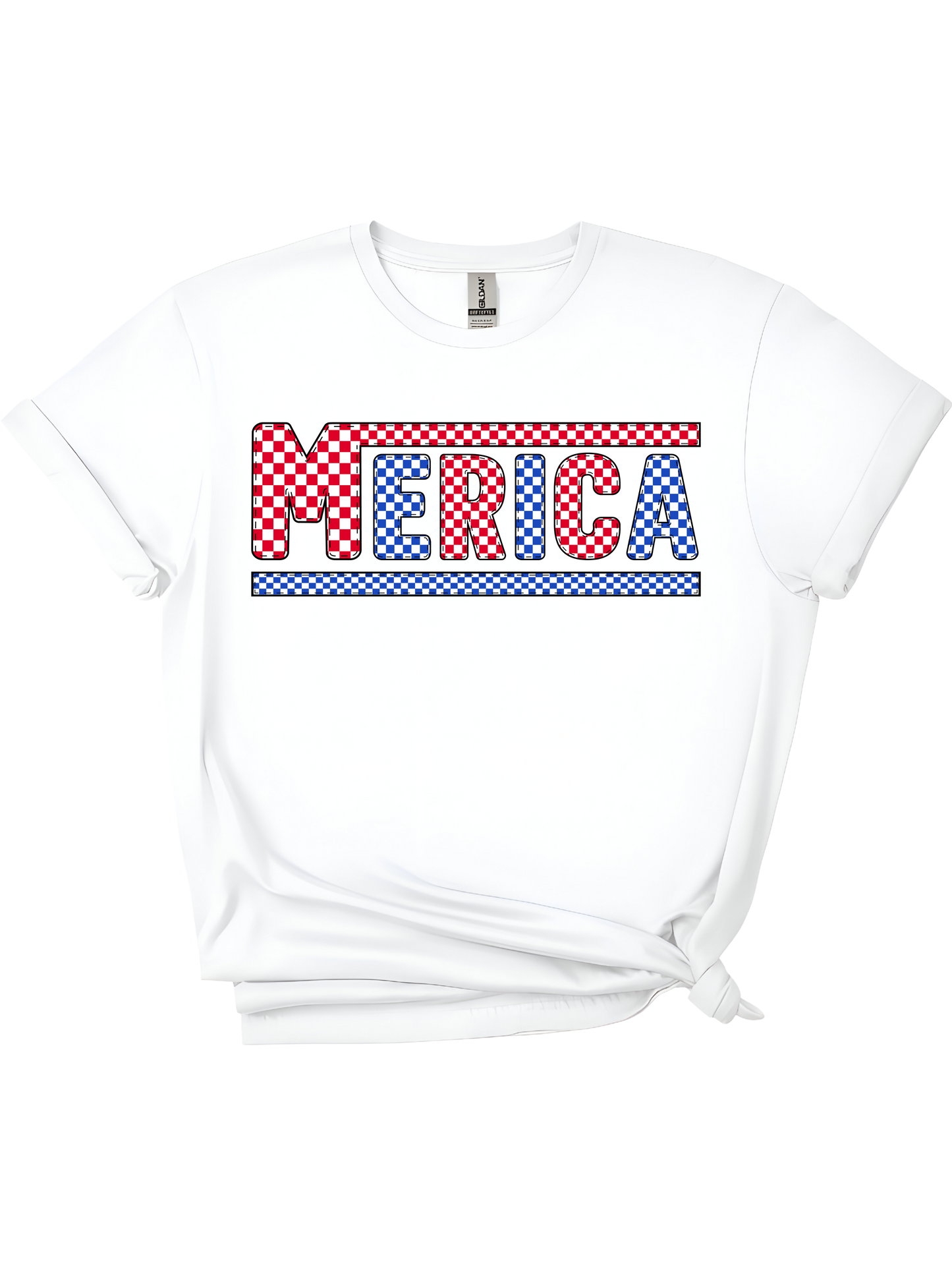 Checkered 'Merica Pride Tee