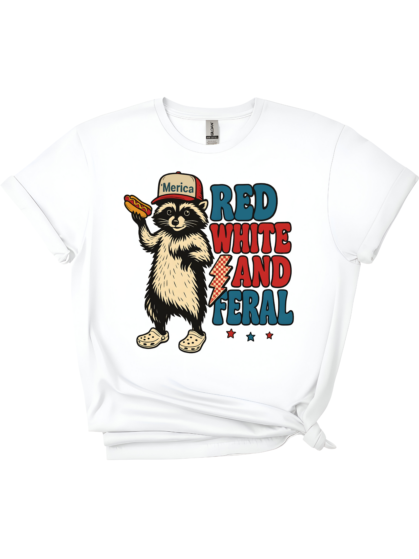 Red, White & Feral Tee