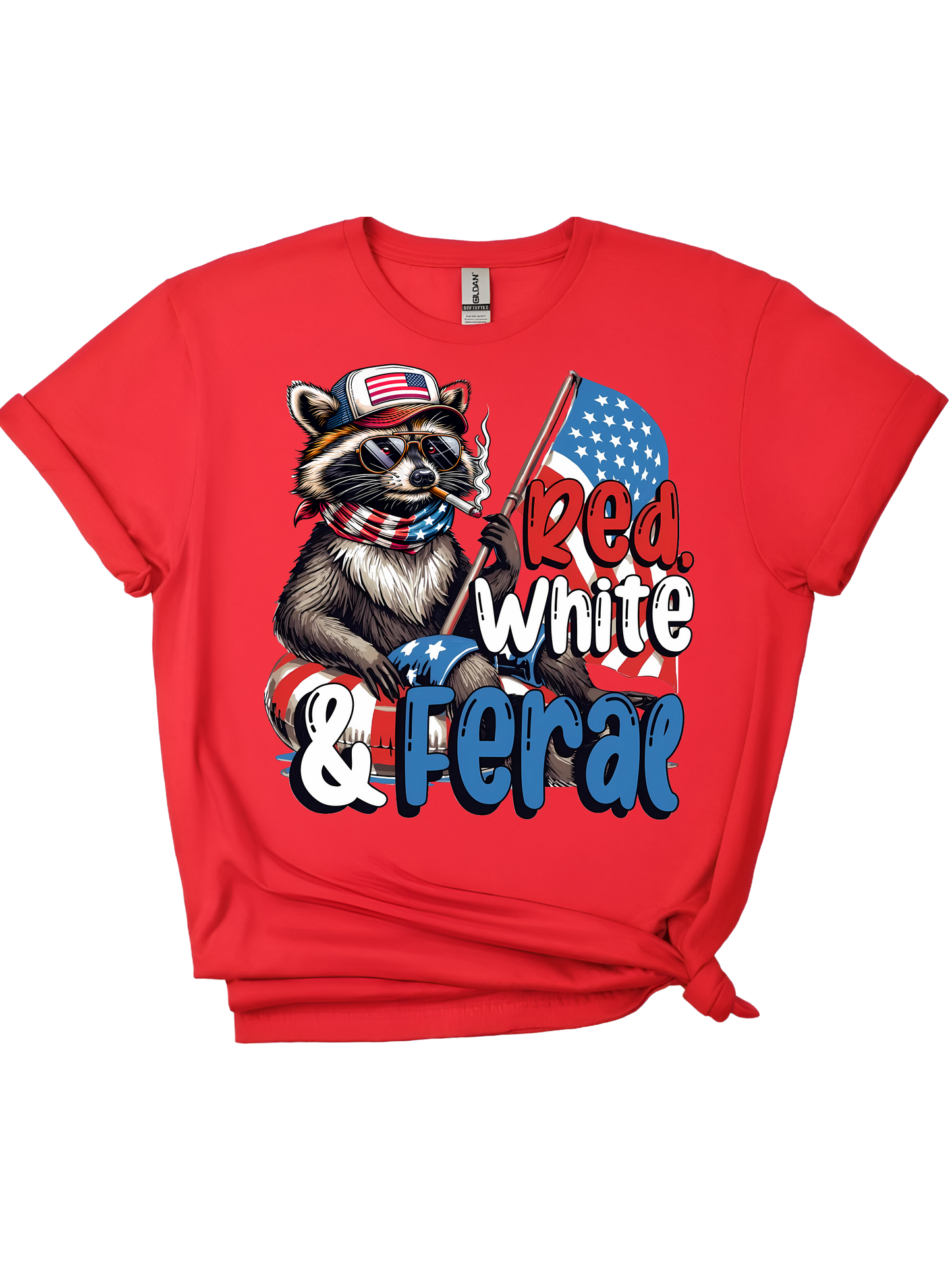 Red, White & Feral Tee