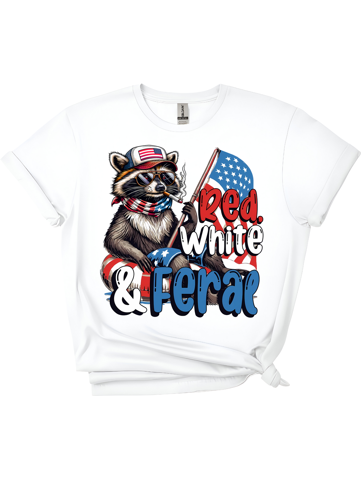 Red, White & Feral Tee
