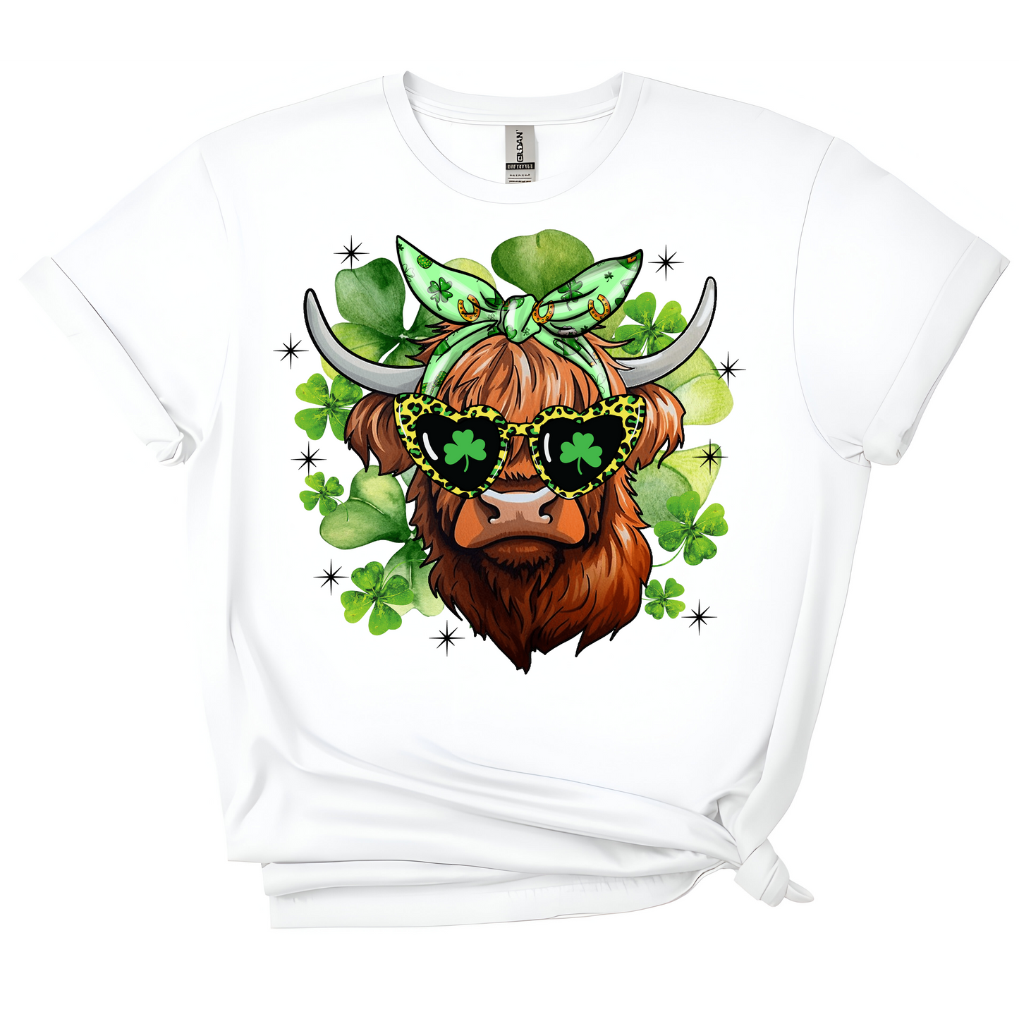 Lucky Highland Cow St. Patrick’s Day Tee
