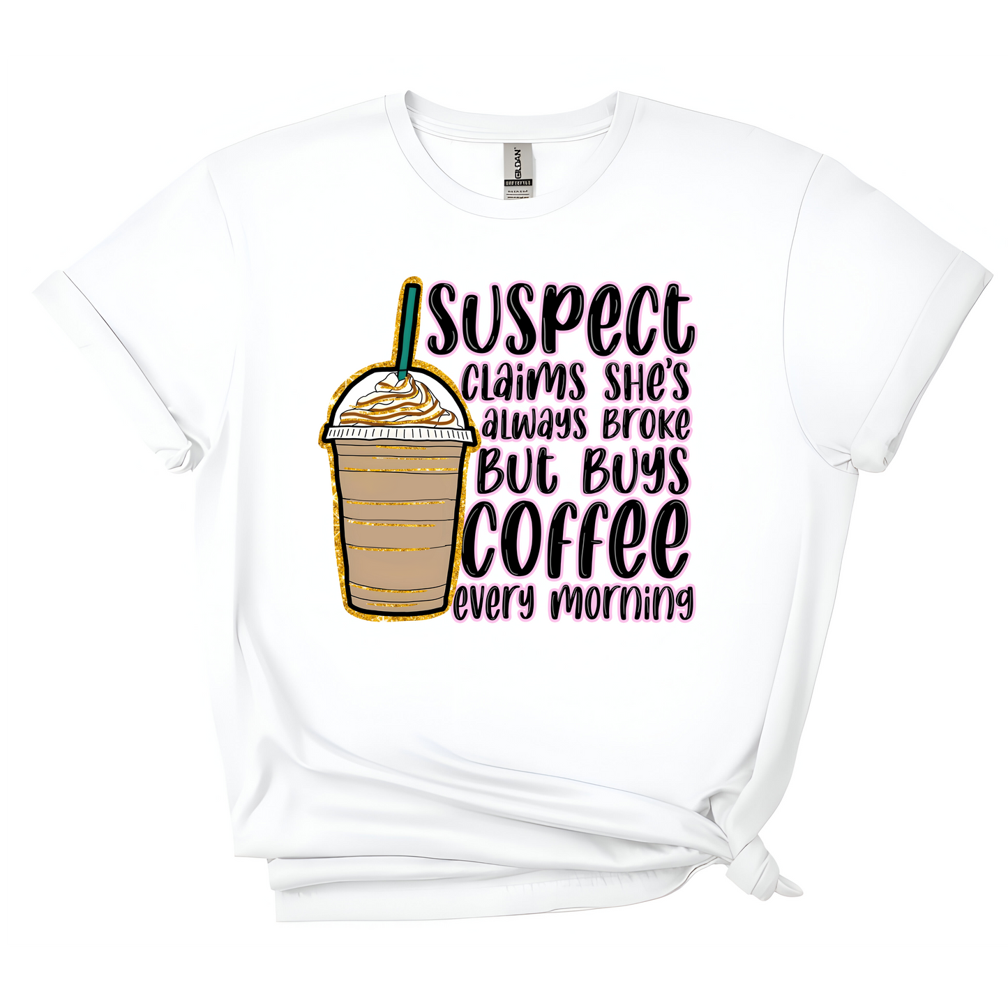 ☕ Suspect Morning Coffee Tee – Sassy Brew Enthusiast Edition! 🤑